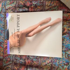 East 5th Sheer Caress Sheerest Support Control Top Pantyhose Off Black Queen 5XL